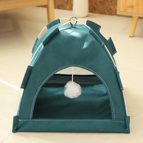 Katzenzelt, Betthäuser mit Spielzeug zum Aufhängen, abnehmbares Katzenhöhlenhaus für Haustiere, geschlossenes Haustierbett mit flauschigem Ball, Kätzchen-Versteck für alle Jahreszeiten (38 x 38 x 33 Katzenzelt, Betthäuser mit Spielzeug zum Aufhängen, abnehmbares Katzenhöhlenhaus für Haustiere, geschlossenes Haustierbett mit flauschigem Ball, Kätzchen-Versteck für alle Jahreszeiten (38 x 38 x 33 von XXIUDEE