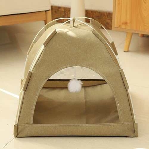 Katzenzelt, Betthäuser mit Spielzeug zum Aufhängen, abnehmbares Katzenhöhlenhaus für Haustiere, geschlossenes Haustierbett mit flauschigem Ball, Kätzchen-Versteck für alle Jahreszeiten (38 x 38 x 33 Katzenzelt, Betthäuser mit Spielzeug zum Aufhängen, abnehmbares Katzenhöhlenhaus für Haustiere, geschlossenes Haustierbett mit flauschigem Ball, Kätzchen-Versteck für alle Jahreszeiten (38 x 38 x 33 von XXIUDEE