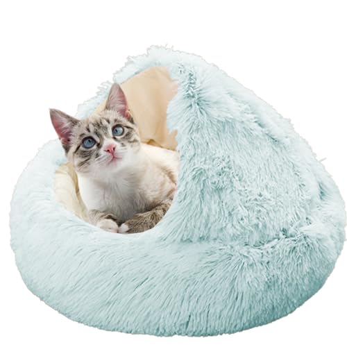 XXIUDEE Donut Hunde- und Katzenbetten, Anti-Angst, Haustierbett, Kätzchen, Kuschelbett, Katzenbett, Haus, Katzen, Hundehöhle, Katzenkissen, mit rutschfester Unterseite für Katzen, 50 cm, Grün von XXIUDEE