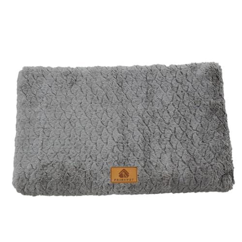 XXIUDEE Extra große Hundebetten, Anti-Angst-Hundebett-Kissen für Kiste, Haustiermatratzenmatte mit abnehmbarem, waschbarem Bezug, rutschfeste Unterseite, Haustierbox-Matte (48 x 30 x 5 cm, Grau) von XXIUDEE