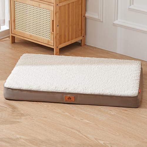 XXIUDEE Große Hundebetten, Anti-Angst-Haustierbetten, weiches Plüsch, rechteckig, waschbares Kissen für Hunde und Katzen, Haustierbox-Matratze, Sofa-Matte für alle Jahreszeiten (112 x 81 x 7,5 cm von XXIUDEE