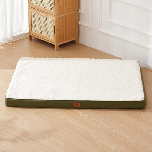 XXIUDEE Große Hundebetten, Anti-Angst-Haustierbetten, weiches Plüsch, rechteckig, waschbares Kissen für Hunde und Katzen, Haustierbox-Matratze, Sofa-Matte für alle Jahreszeiten (112 x 81 x 7,5 cm von XXIUDEE