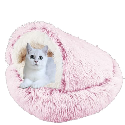 XXIUDEE Haustier-Sofakissen, Donut Katzenbett Haus Haustierbett Hundehöhle Bett, Rutschfestes Katzennistbett Welpenbett, Katzenkissen Katzenschlafsack Welpensofa für kleine mittelgroße Katzen, 40 cm, von XXIUDEE