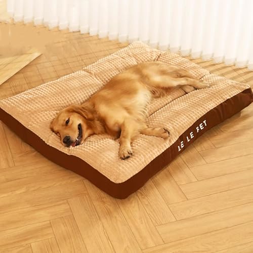 XXIUDEE Hundebetten, groß, waschbar, orthopädische Hundebetten, Couch mit abnehmbarem Bezug, Haustierkissen, mittelgroß, mit rutschfester Unterseite, 120 x 95 x 7 cm, Braun von XXIUDEE