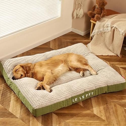 XXIUDEE Hundebetten, waschbar, orthopädische Hundebetten, Couch mit abnehmbarem Bezug, Haustierkissen, mittelgroß, Haustiermatte mit rutschfester Unterseite, 60 x 47 x 7 cm, Grün von XXIUDEE
