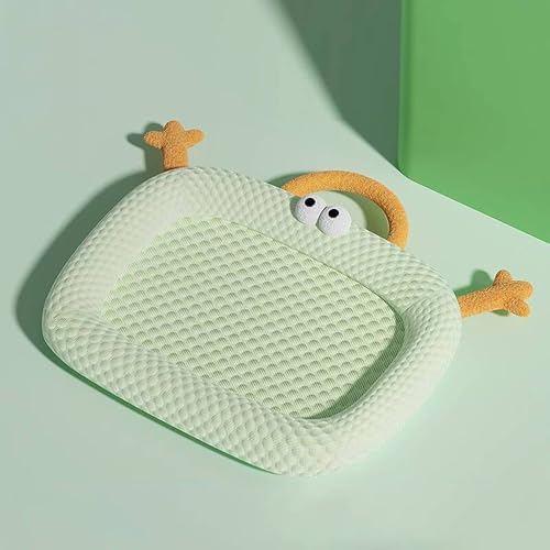XXIUDEE Hundebetten, waschbar, orthopädisches Hundesofa, Betten mit Griff, beruhigende Haustiermatratze, Matratze, rutschfest, für kleine und mittelgroße Haustiere (50 x 40 x 4 cm, Grün) von XXIUDEE