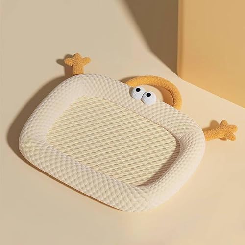 XXIUDEE Hundebetten, waschbar, orthopädisches Hundesofa, Betten mit Griff, beruhigende Haustiermatratze, Matratze, rutschfest, für kleine und mittelgroße Haustiere (75 x 55 x 4 cm, Gelb) von XXIUDEE