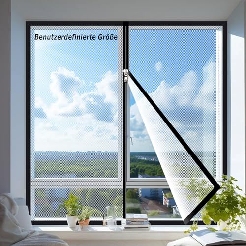 XXIUDEE Katzenschutz Fenster Netz mit Selbstklebeband, Fliegengitter für Fenster, Nach Maß Katzenschutz Netz mit Reißverschluss, Waschbar Balkon Fenster Sicherheitsgitter von XXIUDEE