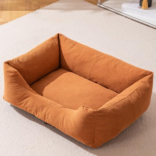 XXIUDEE Mittelgroße Hundebetten, waschbar, orthopädische Hundematratze, abnehmbar, Anti-Angst-Matte, Haustierhaus für den Innenbereich, kleine, mittelgroße und große Katzenbetten (50 x 40 x 21 cm von XXIUDEE