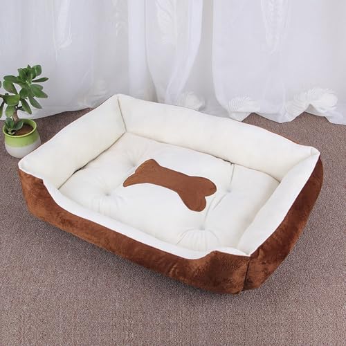 XXIUDEE Orthopädische Hundebetten, waschbar, Anti-Angst, rechteckig, für Haustiere, kleine, mittelgroße und große Matratze mit rutschfester Unterseite, Braun, 60 x 45 x 15 cm XXIUDEE Orthopädische Hundebetten, waschbar, Anti-Angst, rechteckig, für Haustiere, kleine, mittelgroße und große Matratze mit rutschfester Unterseite, Braun, 60 x 45 x 15 cm von XXIUDEE