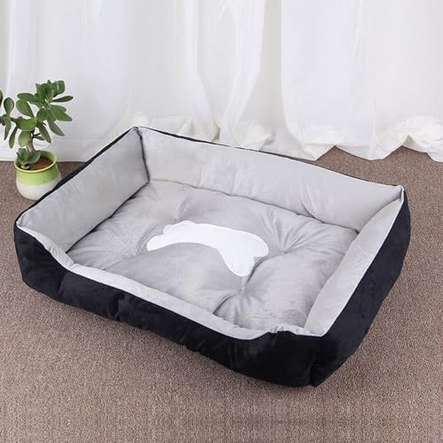XXIUDEE Orthopädische Hundebetten, waschbar, Anti-Angst, rechteckig, für Haustiere, kleine, mittelgroße und große Matratze mit rutschfester Unterseite, Schwarz, 90 x 70 x 15 cm XXIUDEE Orthopädische Hundebetten, waschbar, Anti-Angst, rechteckig, für Haustiere, kleine, mittelgroße und große Matratze mit rutschfester Unterseite, Schwarz, 90 x 70 x 15 cm von XXIUDEE
