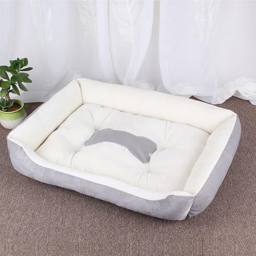 XXIUDEE Orthopädische Hundebetten, waschbar, Anti-Angst, rechteckig, für Haustiere, kleine, mittelgroße und große Matratze mit rutschfester Unterseite (Grau, 80 x 60 x 15 cm) von XXIUDEE