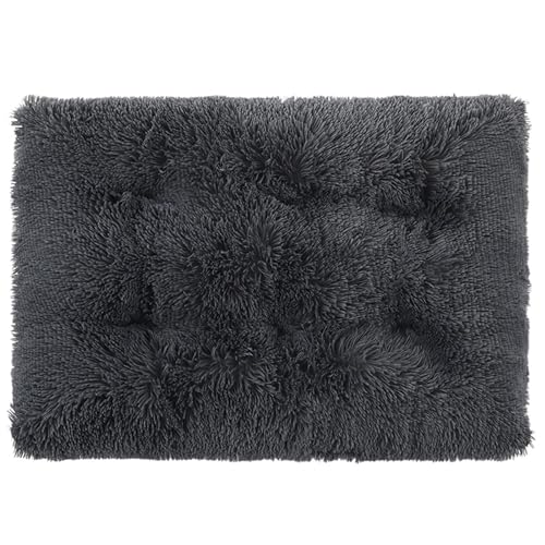 XXIUDEE Orthopädisches Hundebett, Anti-Angst-Haustiermatte mit rutschfester Unterseite, Größe S, M, L, Haustiermatratze für Kätzchen, Welpen, 122 x 85 x 12 cm, Dunkelgrau von XXIUDEE