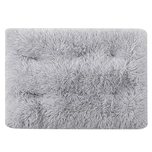 XXIUDEE Orthopädisches Hundebett, Anti-Angst-Haustiermatte mit rutschfester Unterseite, Größe S, M, L, Haustiermatratze für Kätzchen, Welpen, 122 x 85 x 12 cm, Hellgrau von XXIUDEE