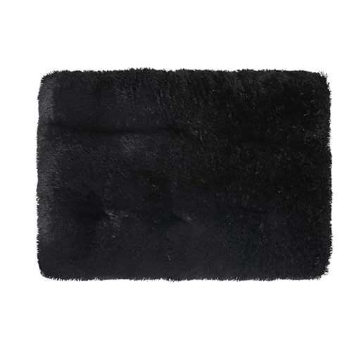 XXIUDEE Orthopädisches Hundebett, Anti-Angst-Haustiermatte mit rutschfester Unterseite, Größe S, M, L, Haustiermatratze für Kätzchen, Welpen, 122 x 85 x 12 cm, Schwarz von XXIUDEE
