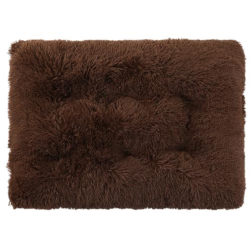 XXIUDEE Orthopädisches Hundebett, Anti-Angst-Haustiermatte mit rutschfester Unterseite, Größe S, M, L, Haustiermatratze für Kätzchen, Welpen, 53 x 38 x 12 cm, Kaffeebraun von XXIUDEE
