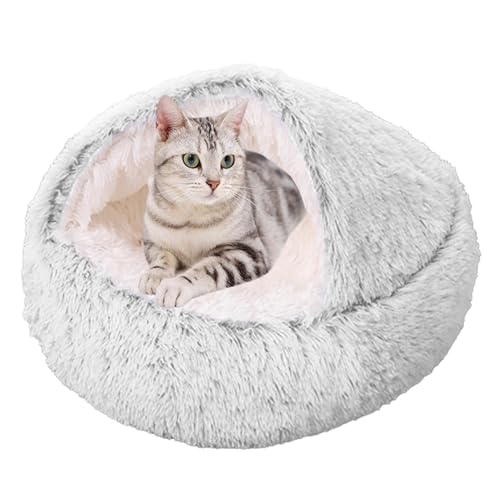 XXIUDEE Plüsch-Katzenbett, Donut-Katzenbett, Haustier-Sofakissen, Kätzchenbett, Katzenhöhle, Katzenschlafsack, Welpen, Haustierbett, Haustierbett, Höhlenbett für Indoor-Katzen, Welpen, von XXIUDEE