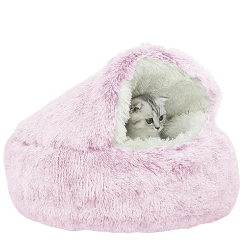 XXIUDEE Rundes Katzenbett, Haustierbett, Katzenschlafsack, maschinenwaschbar, Kätzchenbett, Welpenbett, Hund, Katzenkissen, Katzenhöhle, Bett für kleine/mittlere Hunde, Katzen, 65 cm, Rosa von XXIUDEE