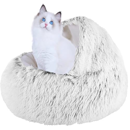 XXIUDEE Rundes Katzenbett, Kätzchenbett, Haustierbett, Welpenbett mit rutschfester Unterseite, waschbarer Katzenschlafsack, Katzennistbett, Haustier-Sofa, Kissen für kleine, mittelgroße Katzen im XXIUDEE Rundes Katzenbett, Kätzchenbett, Haustierbett, Welpenbett mit rutschfester Unterseite, waschbarer Katzenschlafsack, Katzennistbett, Haustier-Sofa, Kissen für kleine, mittelgroße Katzen im von XXIUDEE