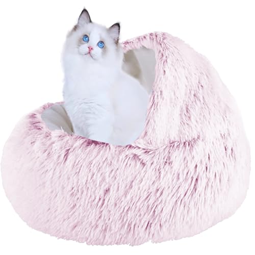 XXIUDEE Rundes Katzenbett, Katzenbett, Haustierbett, Welpenbett mit rutschfester Unterseite, waschbarer Katzenschlafsack, Katzennistbett, Haustier-Sofa, Kissen für kleine mittelgroße Katzen im XXIUDEE Rundes Katzenbett, Katzenbett, Haustierbett, Welpenbett mit rutschfester Unterseite, waschbarer Katzenschlafsack, Katzennistbett, Haustier-Sofa, Kissen für kleine mittelgroße Katzen im von XXIUDEE