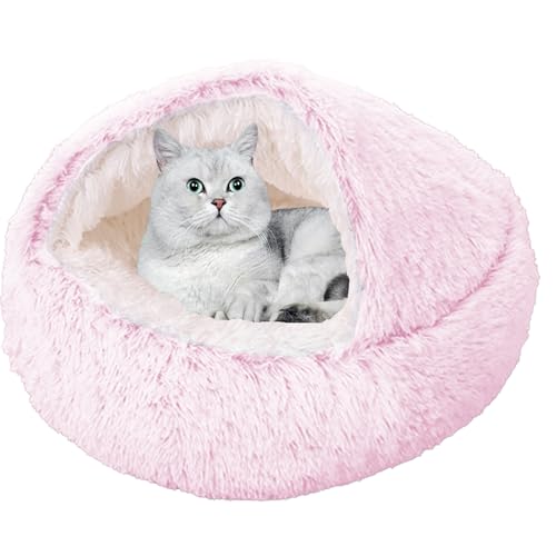 XXIUDEE Rundes Katzenbett, Katzensofa, maschinenwaschbar, Welpenbetten, Haustierkissen, Kätzchenbett, Katzenhöhle, Bett, Haustier-Kuschelbett mit rutschfester Unterseite für kleine, mittelgroße von XXIUDEE