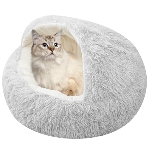 XXIUDEE Selbstwärmendes Katzenbett, Haustierbett für kleine/mittlere Katze, Haustier-Sofakissen, Katzennistbett, Haustier-Kuschelbett, Hunde-Kissen, Katzenhöhle Bett mit rutschfester Unterseite, 50 von XXIUDEE