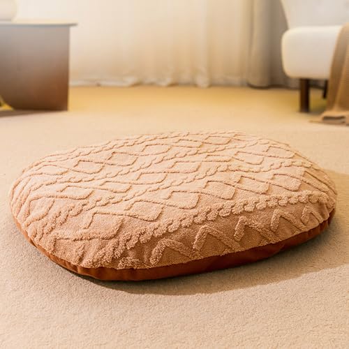 XXIUDEE Waschbares großes Hundebett, beruhigendes Hundebett, Matratze mit abnehmbarem Bezug für Haustierkäfig, klein, mittel, groß, warmes Haustier-/Katzenkissen, Matratze (100 x 82 x 12 cm, Khaki) von XXIUDEE