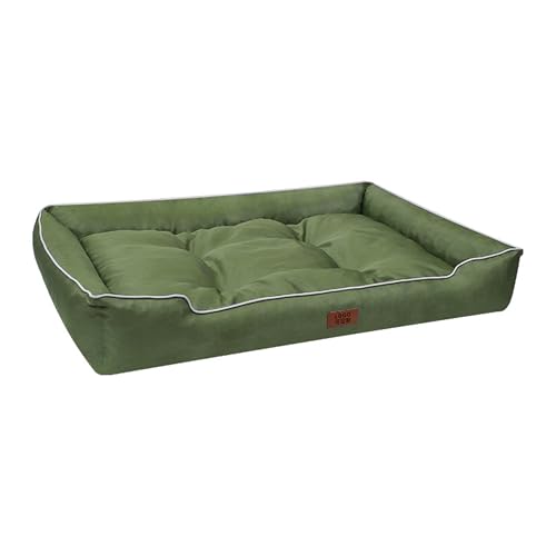 XXIUDEE Wasserdichtes großes Hundebett, orthopädisch, Haustierbett, Sofa und Matratze, Matte für Hundekäfig, rutschfeste Unterseite, für kleine, mittelgroße und große Katzen (50 x 40 x 14 cm, Grün) von XXIUDEE