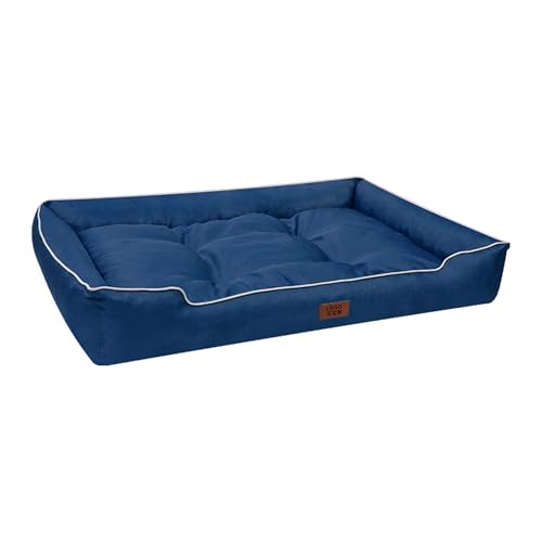 XXIUDEE Wasserdichtes großes Hundebett, orthopädisch, Haustierbett, Sofa und Matratze, Matte für Hundekäfig, rutschfeste Unterseite, für kleine, mittelgroße und große Katzen (90 x 60 x 14 cm, Blau) von XXIUDEE