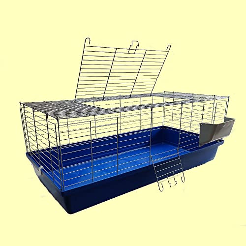 1,20 m Neues Modell Hasenkäfig Nagerkäfig Kaninchenkäfig Käfig Stall Meerschweinchen blau von XXL-Heimtiercenter