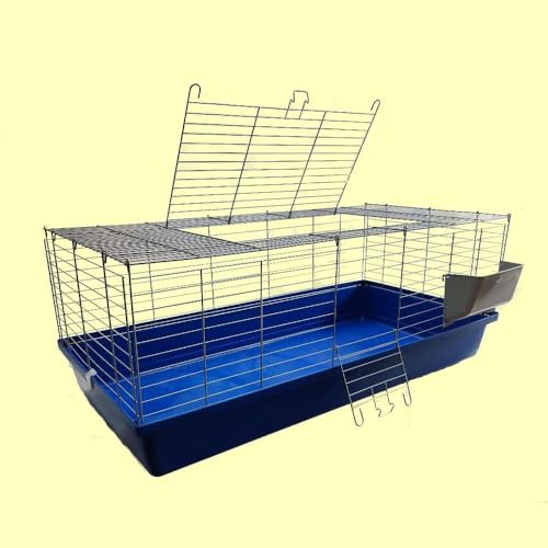 1m Neues Modell Hasenkäfig Nagerkäfig Kaninchenkäfig Käfig Stall Meerschweinchen blau von XXL-Heimtiercenter