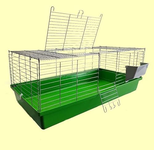 1m Neues Modell Hasenkäfig Nagerkäfig Kaninchenkäfig Käfig Stall Meerschweinchen grün von XXL-Heimtiercenter