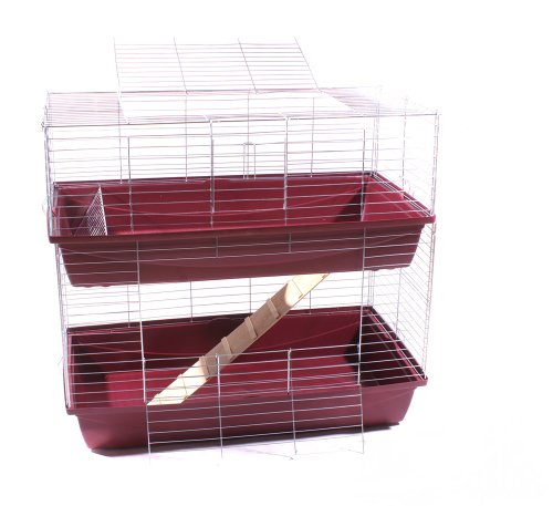 XXL-PP Hasenkäfig Kaninchen Meerschweinchen Nagerkäfig Kleintier 2 Ebenen Doppel weinrot 9 Kilogramm XXL-PP Hasenkäfig Kaninchen Meerschweinchen Nagerkäfig Kleintier 2 Ebenen Doppel weinrot 9 Kilogramm von XXL-PP