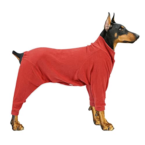 XXLI Fleece-Hundemantel, Hunde-Pyjama, vierbeinig, Polar-Fleece-Pullover, Outfit, Haustier-Jumpsuits, winddicht, kaltes Wetter, Hundekleidung für kleine, mittelgroße und große Hunde von XXLI