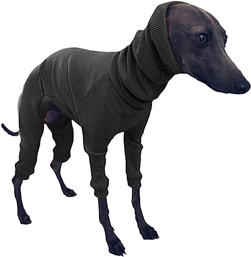 XXLI Leichter Hunde-Pyjama, hoher Halsausschnitt, warm, hohe Elastizität, 4 Beine, einfacher Schlafanzug für kleine, mittelgroße und große Hunde, Whippet, italienische Windhunde von XXLI
