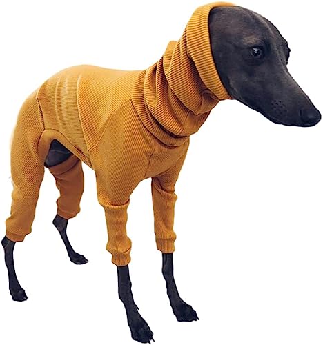XXLI Leichter Hunde-Pyjama, hoher Halsausschnitt, warm, hohe Elastizität, 4 Beine, einfacher Schlafanzug für kleine, mittelgroße und große Hunde, Whippet, italienische Windhunde von XXLI