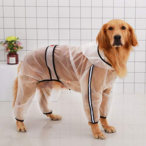 XXLI Wasserdichter Hunde-Regenmantel mit Kapuze, transparent, für Hunde, Welpen, Regenmantel, Kostüme, Kleidung für Hunde von XXLI