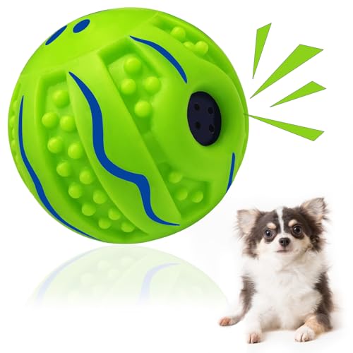 XXRXW 7 cm großer Kicherball für Hunde, interaktives Hundespielzeug, quietschender Klangball für IQ-Training, Zahnreinigung, Herdenbälle, Wackelball, Welpe (1 Pack) von XXRXW