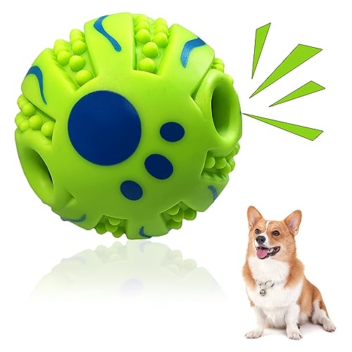 XXRXW 8,8 cm Wackelball für Hunde, stacheliger Ball, interaktives Hundespielzeug, quietschender Klangball für IQ-Training, Zahnreinigung, Herding Bälle, Waggle Ball (1 Packung) von XXRXW