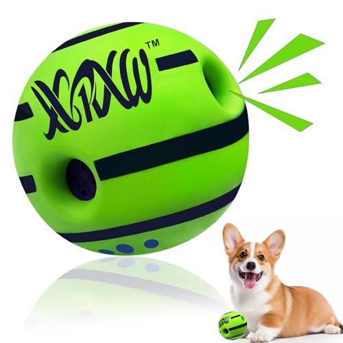 XXRXW Wackelball für Hunde, 8,9 cm, interaktives Quietschspielzeug, lustiges Kichergeräusch für IQ-Training, Zahnreinigung, Herding-Bälle für drinnen und draußen, sicheres Hunde-Lieblingsgeschenk von XXRXW
