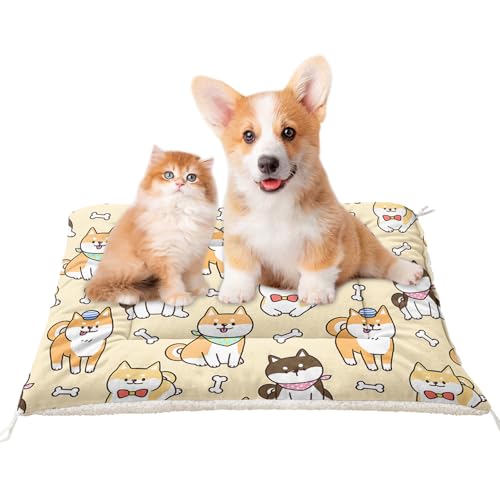 XYNHML Kawaii Orthopädische Hundebettmatte (104 x 78 cm), bequeme Hundehüttenunterlage, Cartoon-Druck, waschbar, Schlafmatte für kleine, mittelgroße und große Hunde und Katzen, für den Außenbereich von XYNHML