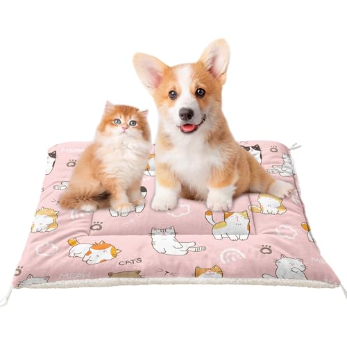 XYNHML Orthopädische Hundebett-Matte mit Kawaii-Katzenmuster, 104 x 78 cm, bequemer Druck, waschbar, Schlafmatte für kleine, mittelgroße und große Hunde und Katzen, für den Außenbereich, Heimgebrauch von XYNHML