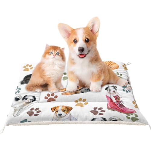 XYNHML Orthopädische Hundebettmatte mit Cartoon-Hundepfotenabdruckmuster, 104 x 78 cm, bequeme Hundehüttenunterlage, waschbare Schlafmatte für kleine, mittelgroße und große Hunde und Katzen, für den XYNHML Orthopädische Hundebettmatte mit Cartoon-Hundepfotenabdruckmuster, 104 x 78 cm, bequeme Hundehüttenunterlage, waschbare Schlafmatte für kleine, mittelgroße und große Hunde und Katzen, für den von XYNHML