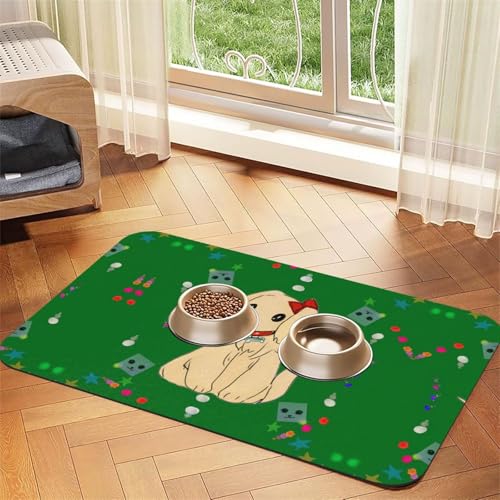 Cartoon-Hund auf Gras, saugfähig, Leder, rutschfest, 30 x 45 cm, schnell trocknend, wasserdicht, waschbar, Napfunterlage Cartoon-Hund auf Gras, saugfähig, Leder, rutschfest, 30 x 45 cm, schnell trocknend, wasserdicht, waschbar, Napfunterlage von XZDAL