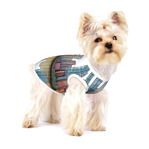 Cityscape Hundeweste aus Baumwolle, Größe S, atmungsaktiv, bequem, stilvolle Bekleidung für Haustiere Cityscape Hundeweste aus Baumwolle, Größe S, atmungsaktiv, bequem, stilvolle Bekleidung für Haustiere von XZDAL