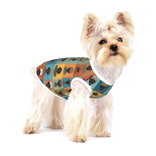Cultural Icons Hundeweste aus Baumwolle, Größe L, atmungsaktiv, bequem, stilvolle Bekleidung für Haustiere von XZDAL