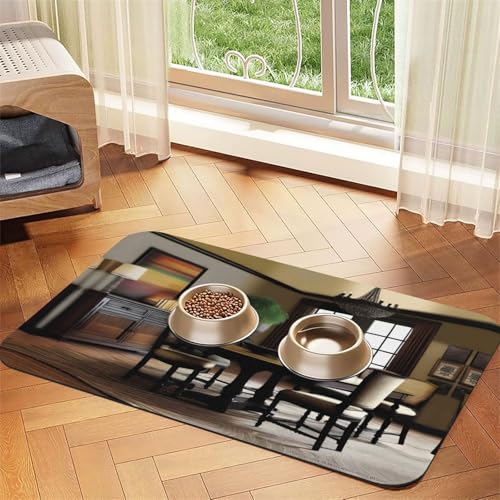 DreadfulDecor Futtermatte für Haustiere, saugfähig, Leder, rutschfest, 30 x 45 cm, schnell trocknend, wasserdicht, waschbar, Napfunterlage DreadfulDecor Futtermatte für Haustiere, saugfähig, Leder, rutschfest, 30 x 45 cm, schnell trocknend, wasserdicht, waschbar, Napfunterlage von XZDAL