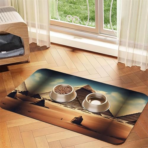 Dreaming of the Pyramids of Khufu Pet Absorbent Leather Non-Slip Feeding Mat 30x45cm, Quick Drying, Waterproof, Washable Bowl Mat Dreaming of the Pyramids of Khufu Pet Absorbent Leather Non-Slip Feeding Mat 30x45cm, Quick Drying, Waterproof, Washable Bowl Mat von XZDAL
