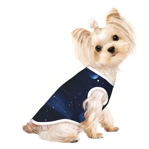 Dunkelblaues Nachtsicht-Haustier-T-Shirt, atmungsaktiv, ärmellos, Größe M, für kleine Hunde und Katzen, weich, bequem, stilvoll Dunkelblaues Nachtsicht-Haustier-T-Shirt, atmungsaktiv, ärmellos, Größe M, für kleine Hunde und Katzen, weich, bequem, stilvoll von XZDAL