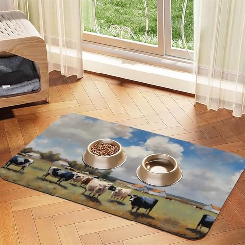 Ein großer Bauernhof, saugfähig, Leder, rutschfest, 40 x 60 cm, schnell trocknend, wasserdicht, waschbar, Napfunterlage Ein großer Bauernhof, saugfähig, Leder, rutschfest, 40 x 60 cm, schnell trocknend, wasserdicht, waschbar, Napfunterlage von XZDAL